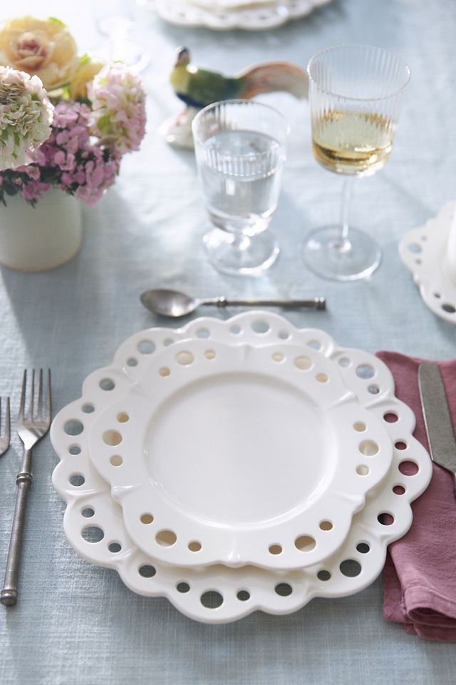 Eyelet Dinner Plates, Set of 4 #3