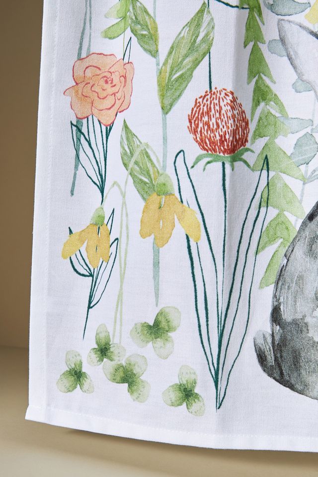 Garden Bunny Dish Towel #1