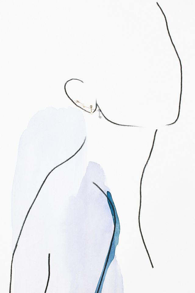 Stone Post Earrings #1