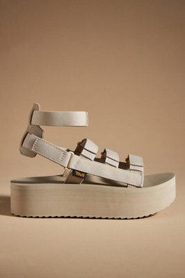 Teva Mevia Flatform Sandals In Grey