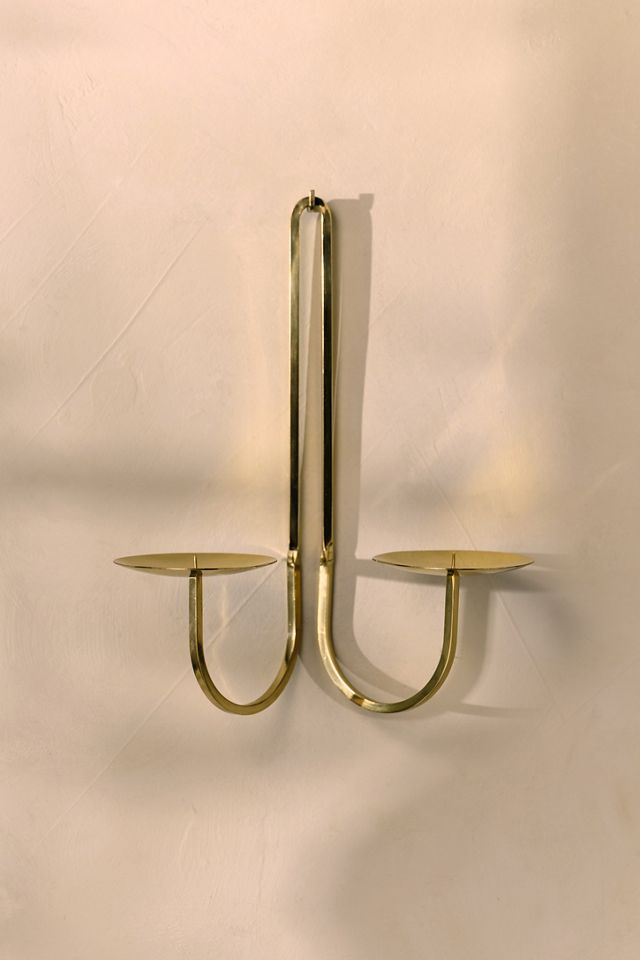 Two-Arm Wall Brass Candelabra #1