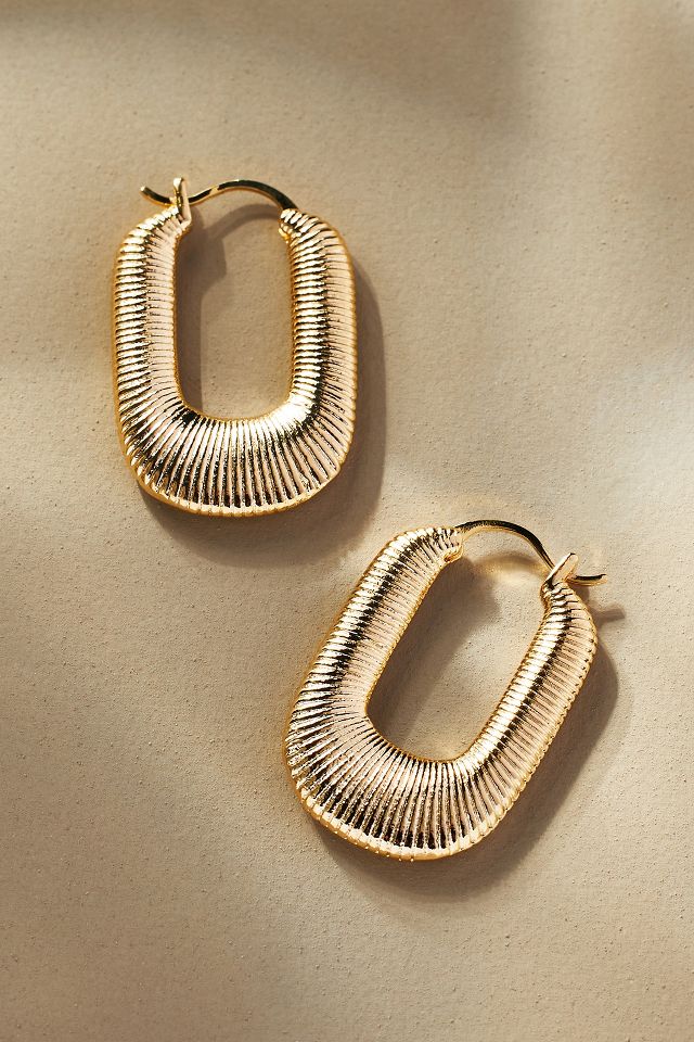 Ribbed Hoop Earrings | Anthropologie