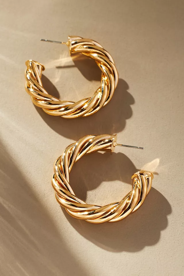 Anthropologie Twisted Hoop Earrings