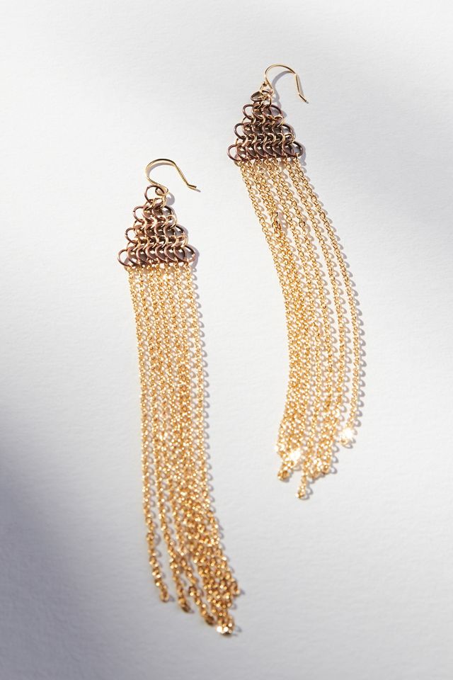 Long Chainmail Earrings Anthropologie