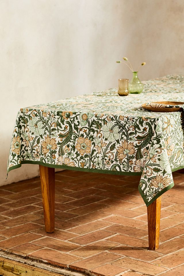 Peacock Floral Tablecloth #1