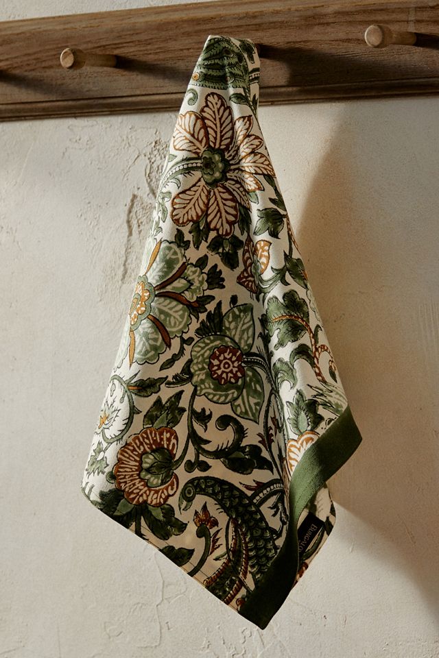 Peacock Floral Dish Towel #1