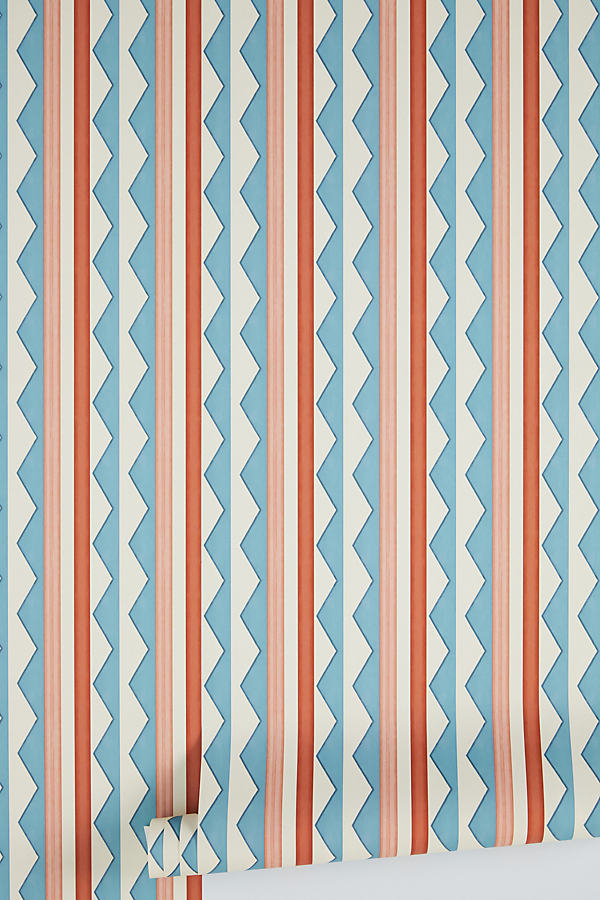 Ottoline Bloomsbury Stripes Wallpaper In Blue