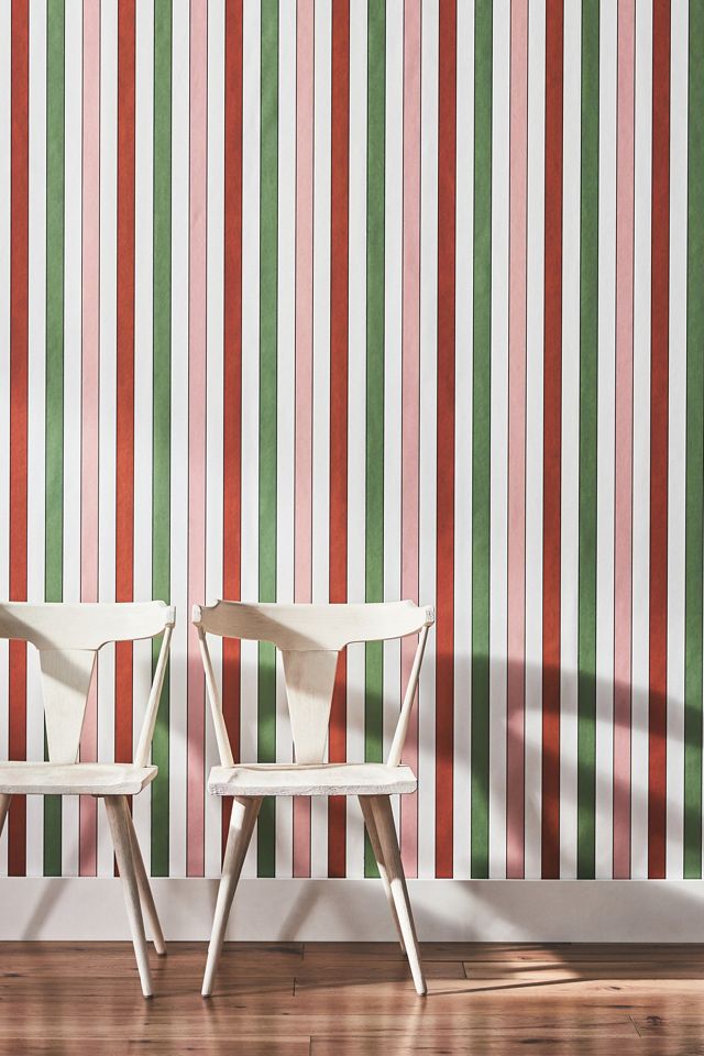 green striped wallpaper