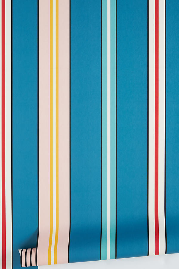 Ottoline Sporty Stripes Wallpaper In Blue
