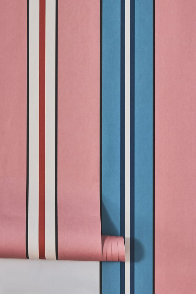 Ottoline Sporty Stripes Striped Blue Wallpaper #1