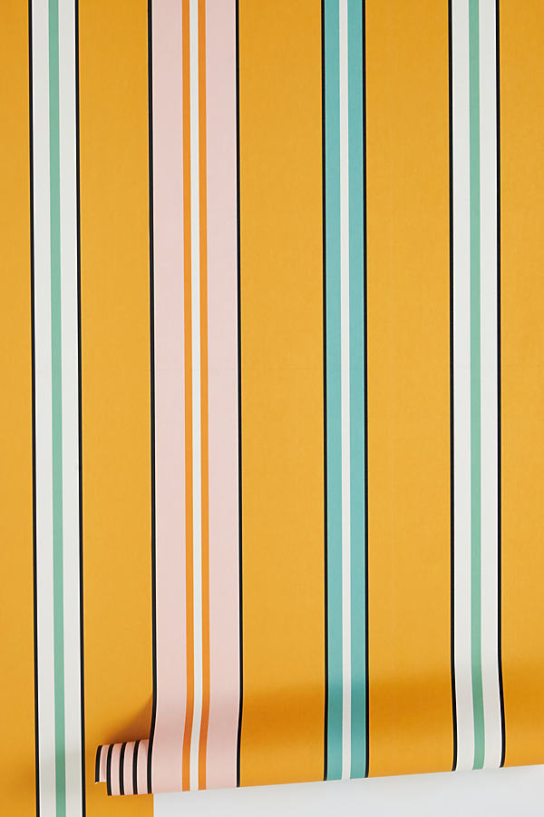 Ottoline Sporty Stripes Wallpaper In Orange