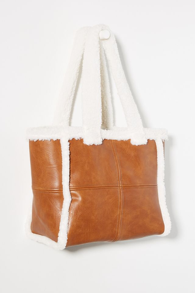 Faux Leather Sherpa Tote #2