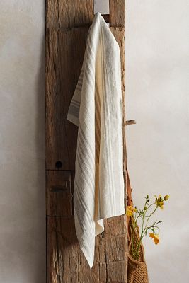 Terrain Lithuanian Linen Dish Towel, Neutral Stripe In Beige