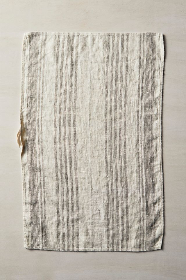 Lithuanian Linen Dish Towel, Neutral Stripe #1