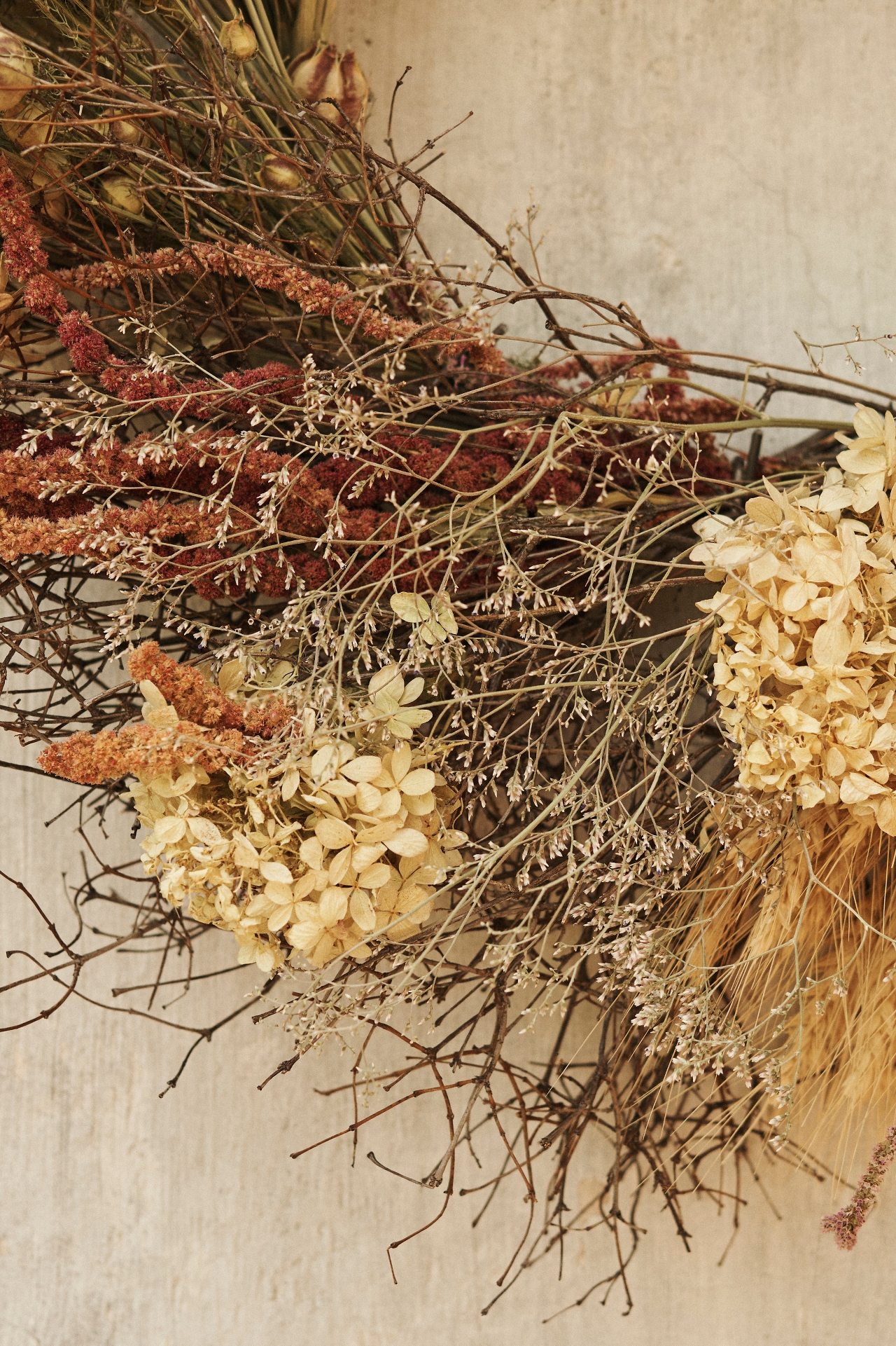 Preserved Hydrangea Garden Wreath