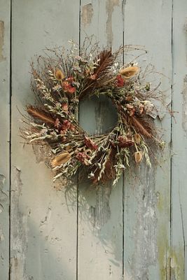 Dried Fern, Statice + Pennycress Wreath