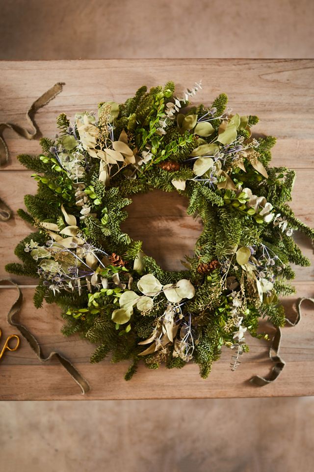 Preserved Fir, Boxwood + Eucalyptus Wreath #2