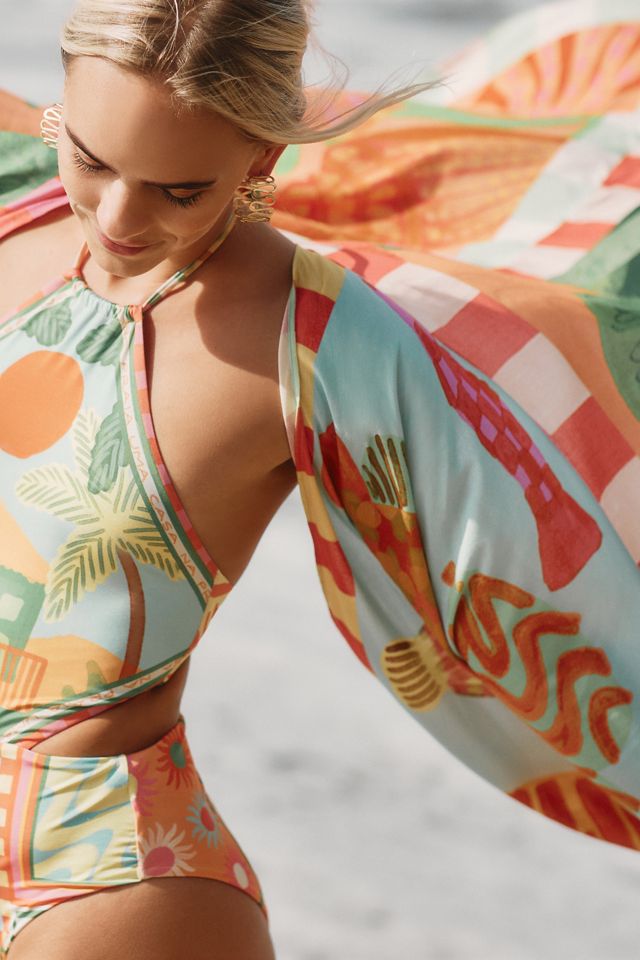 Farm Rio Mixed-Scarves Beach Cover-Up #2