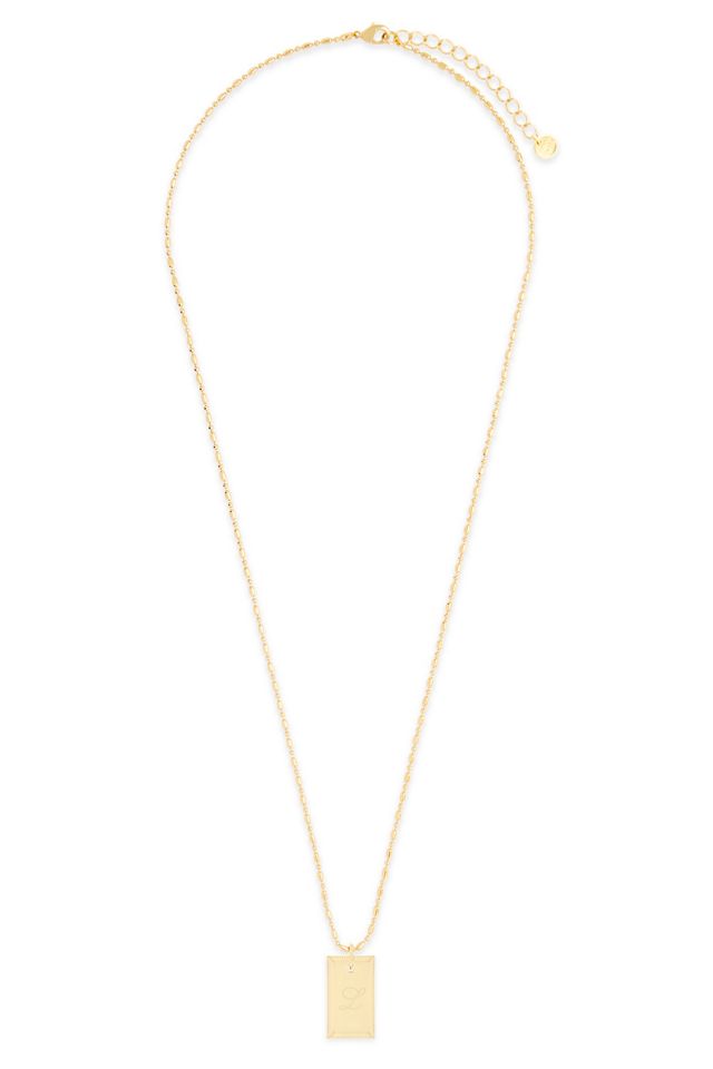 Brook & York Custom Monogram-Initial Texture Tag Necklace #1