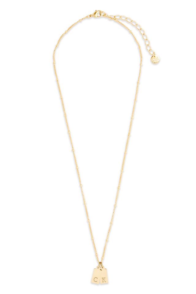 Brook & York Custom Two Initial Gold Filled Rectangle Necklace #1