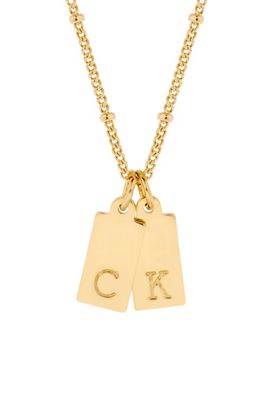 Brook & York Custom Two Initial Gold Filled Rectangle Necklace