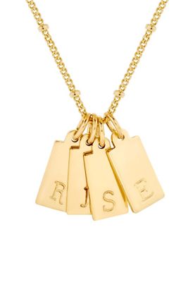 Brook & York Custom Four Initial Gold Filled Rectangle Necklace