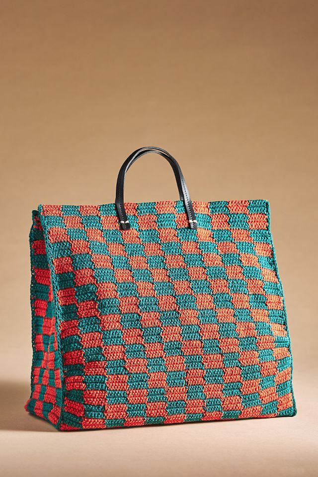 Clare V: Simple Tote: Natural & Multi Woven Rattan — ALCHEMY MARIN