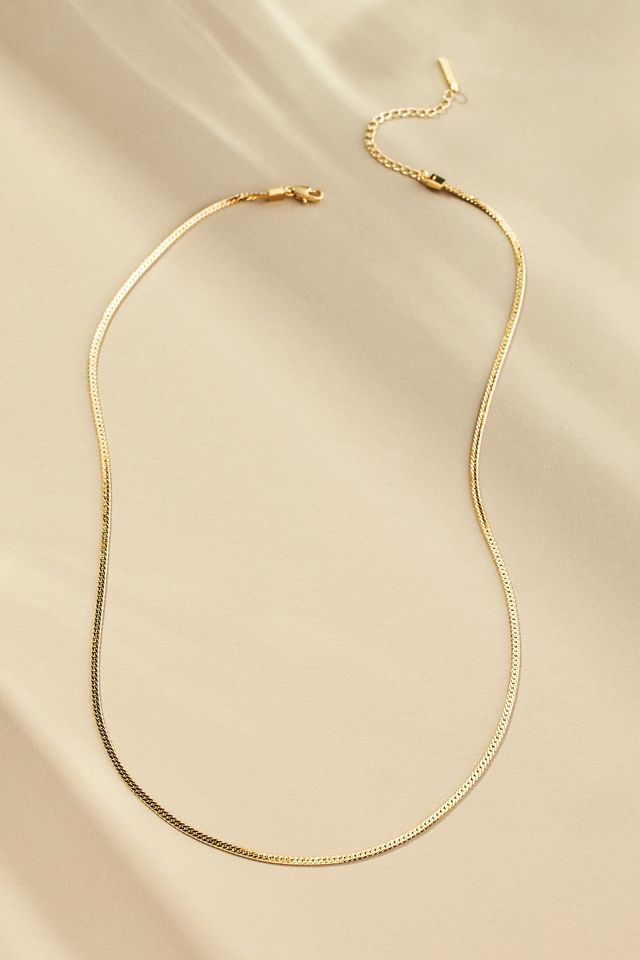 Thatch 14k Gold Herringbone Chain Necklace Anthropologie