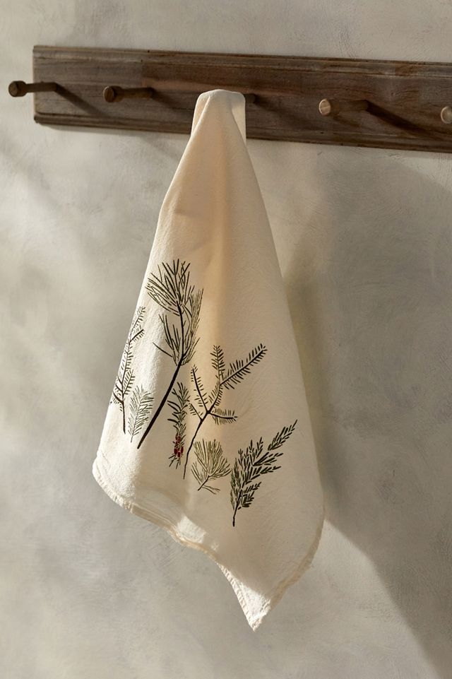 June & December Dish Towel, Conifers #1