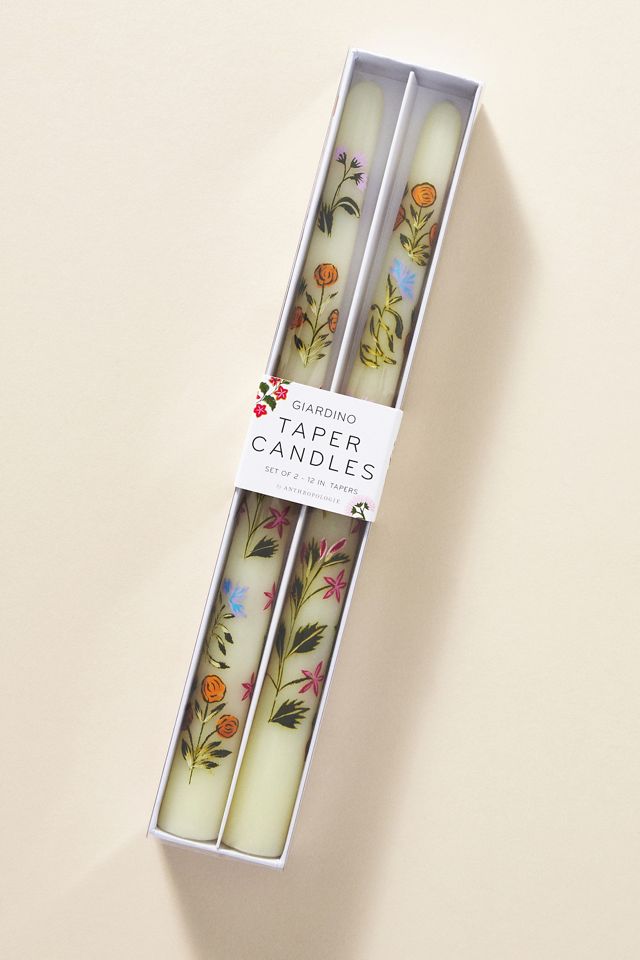 Garden Taper Candles, Set of 2