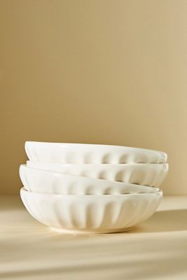 Shiny Latte Pasta Bowls, Set of 4