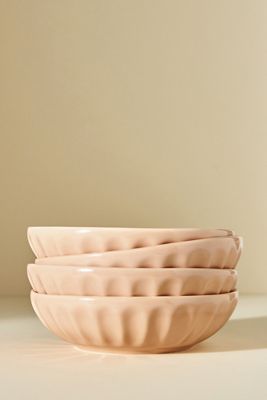 Shiny Latte Pasta Bowls, Set of 4