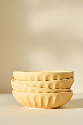 Shiny Latte Pasta Bowls, Set of 4