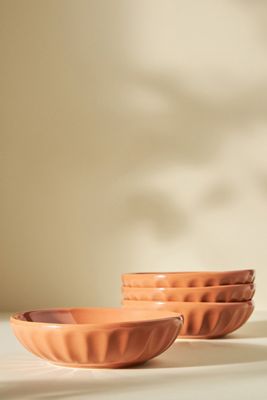 Shiny Latte Pasta Bowls, Set of 4
