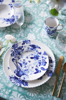 Anthropologie Abi Dessert Plates, Set Of 4 By  In Blue Size S/4 Dst Pl