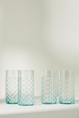 Eva Hobnail Highball Glasses, Set of 4