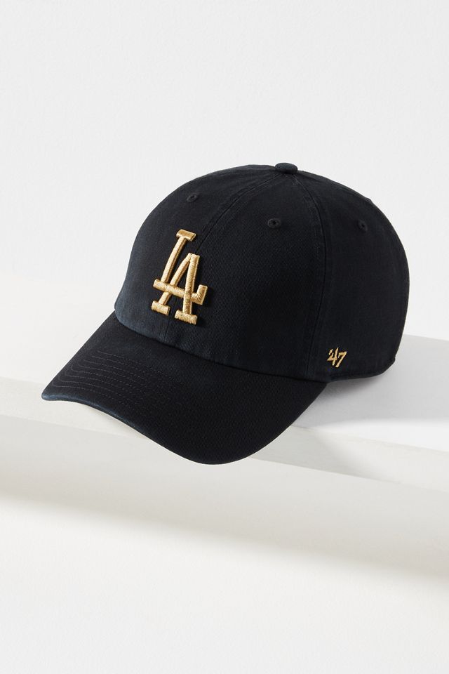 47 Brand Los Angeles Dodgers Black Red Shot Snapback Cap for Men