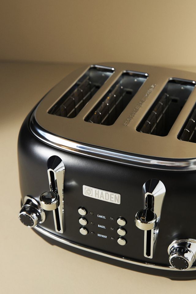 Haden Heritage 4-Slice Wide Slot Toaster ,Black/Copper