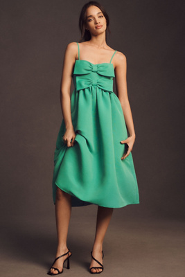 green emerald velvet dress Sachin & Babi Satin Crescent Sleeve Gown  MOTHER OF