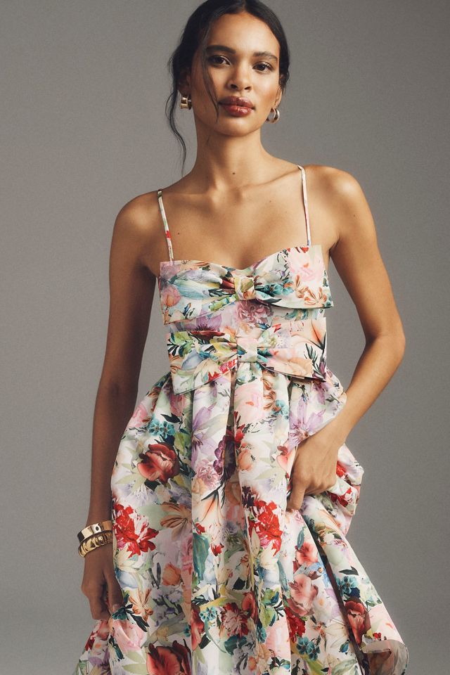 Sachin & Babi Sloane Taffeta Double-Bow Pleated Midi Dress #3