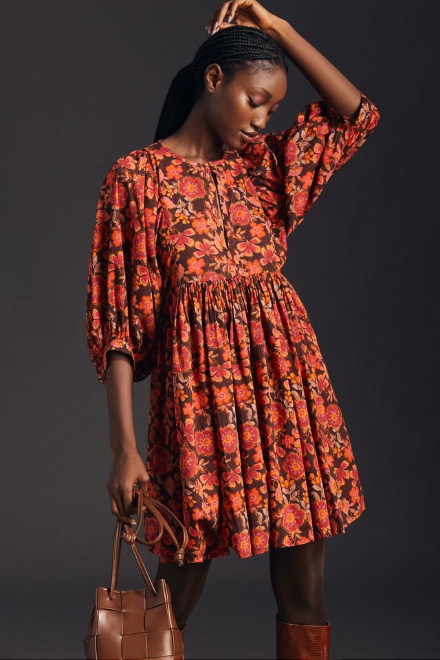 boho style tunic dress Boho Floral Tunic Dress With Bell Sleeves  Loose Fit Kaftan Style Mini  Dress Printed Paisley Summer Dress Hippie Festival Outfit Mini