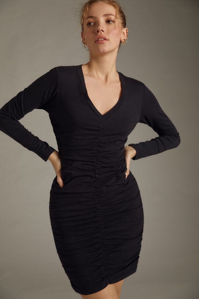 Sundry Ruched-Front Long-Sleeve Dress #3