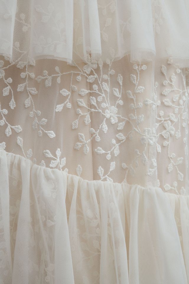 BHLDN Otto V-Neck Tiered Tulle Wedding Gown #4