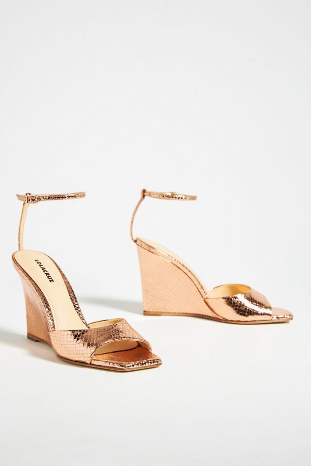 Lola Cruz Metallic Wedge Heels #1