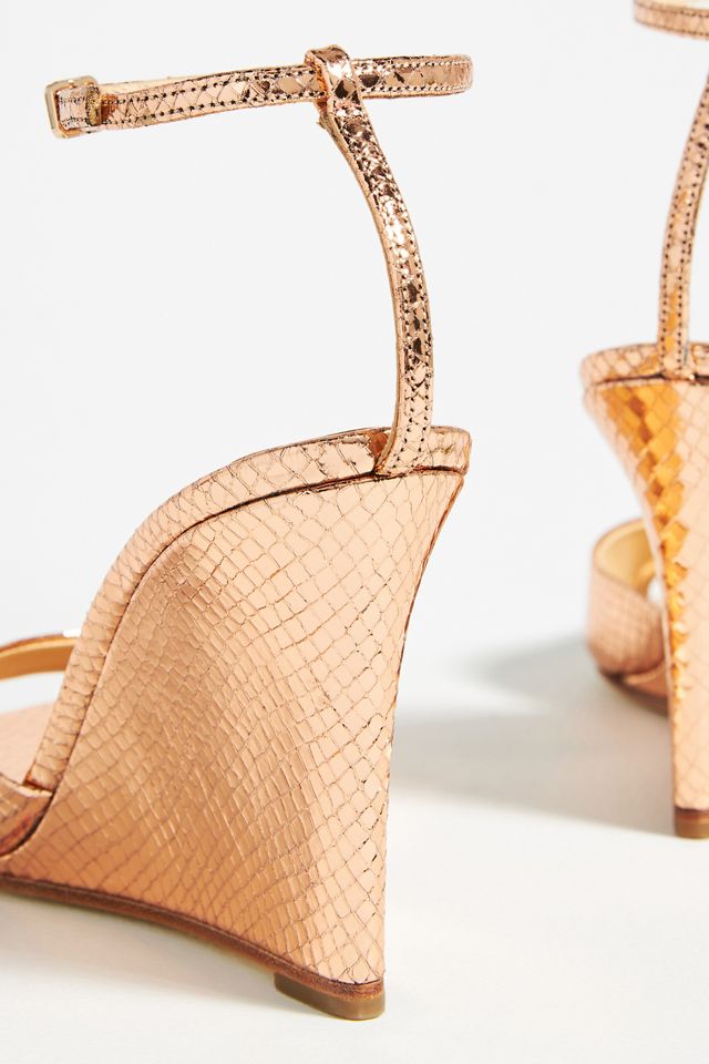 Lola Cruz Metallic Wedge Heels #3