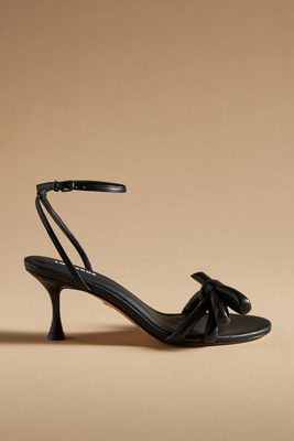 Lola Cruz Puff-bow Heels In Black