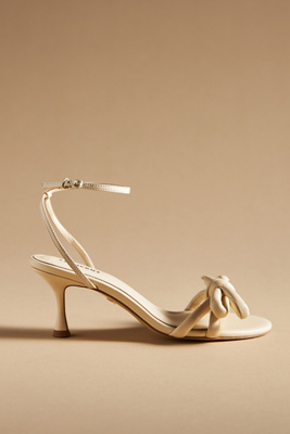 Lola Cruz Puff-bow Heels In White