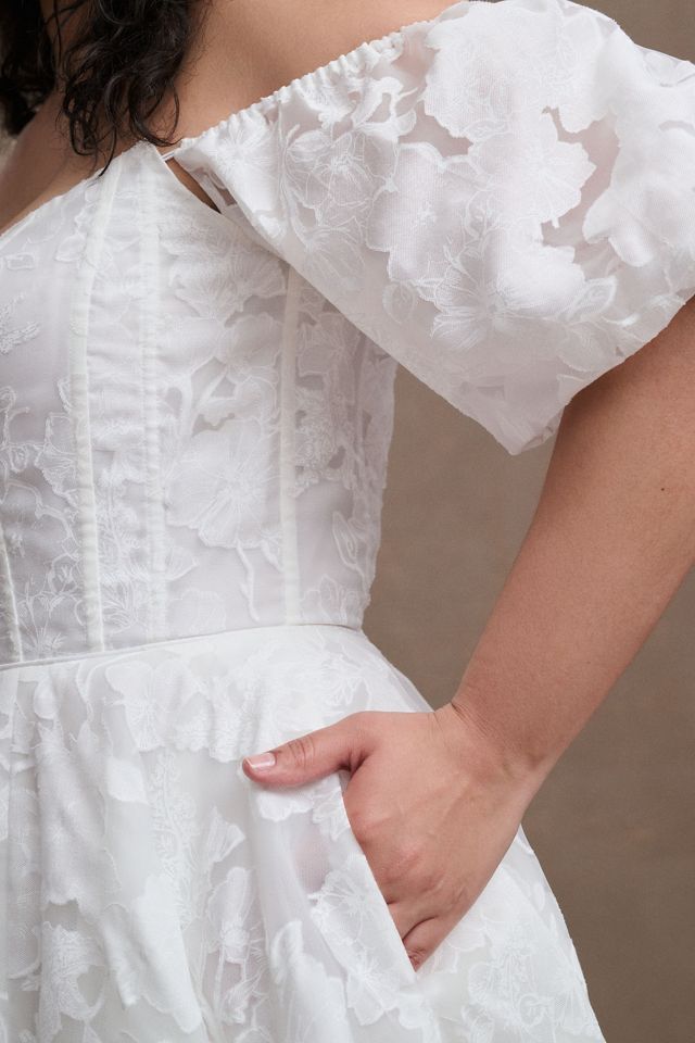 Jenny by Jenny Yoo Holden Off-The-Shoulder Corset Floral Lace Ball-Skirt Wedding Gown #8