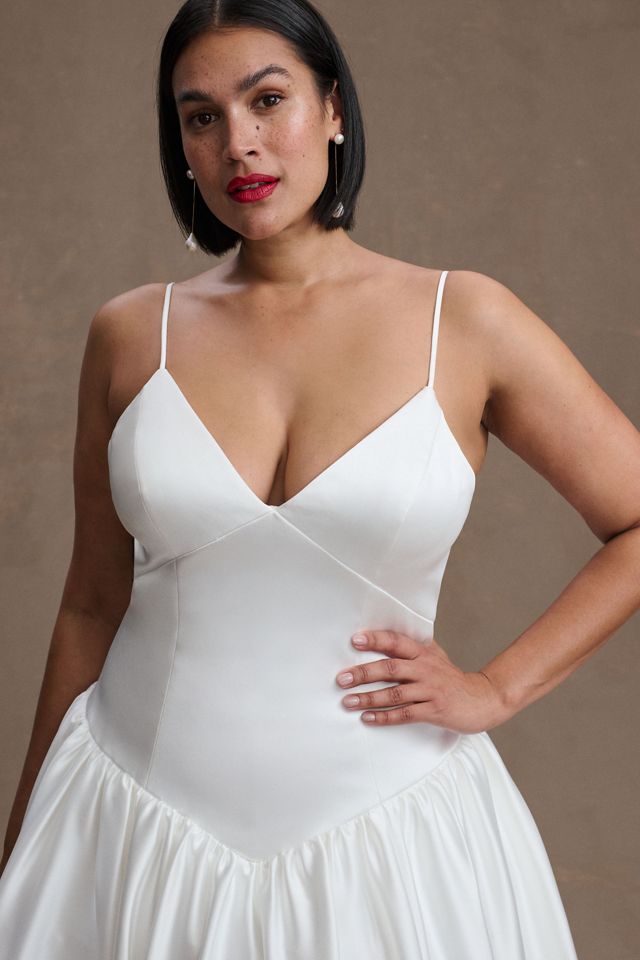 Jenny by Jenny Yoo Sheridan Drop-Waist Stretch-Satin Wedding Gown #4