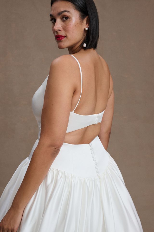 Jenny by Jenny Yoo Sheridan Drop-Waist Stretch-Satin Wedding Gown #6